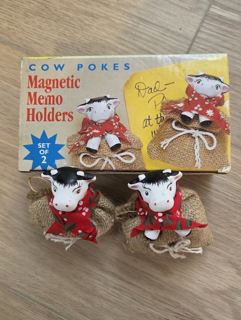Vintage Cow Pokes Cow Magnetic Memo Holders Cottagecore Farmer